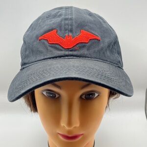 Batman Black Cap with Red Embroidered Bat Signal